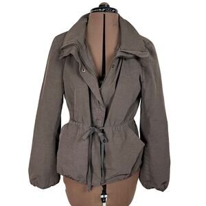 Loft Women's Light Brown Collared Cinched Waist Long Sleeve Utility Jacket Small